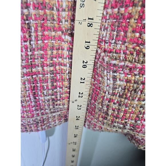 Kate Hill 100% Cotton Blazer Jacket Womens Plus 20W Pink Tan Tweed Office - Picture 6 of 8
